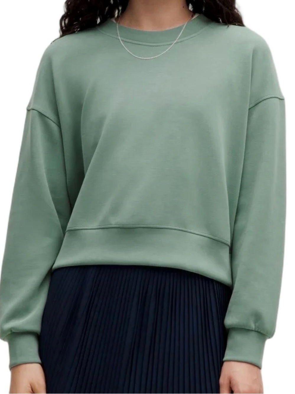 Lululemon Perfectly Oversized Crop Crew Softreme Sweatshirt Green Size 4